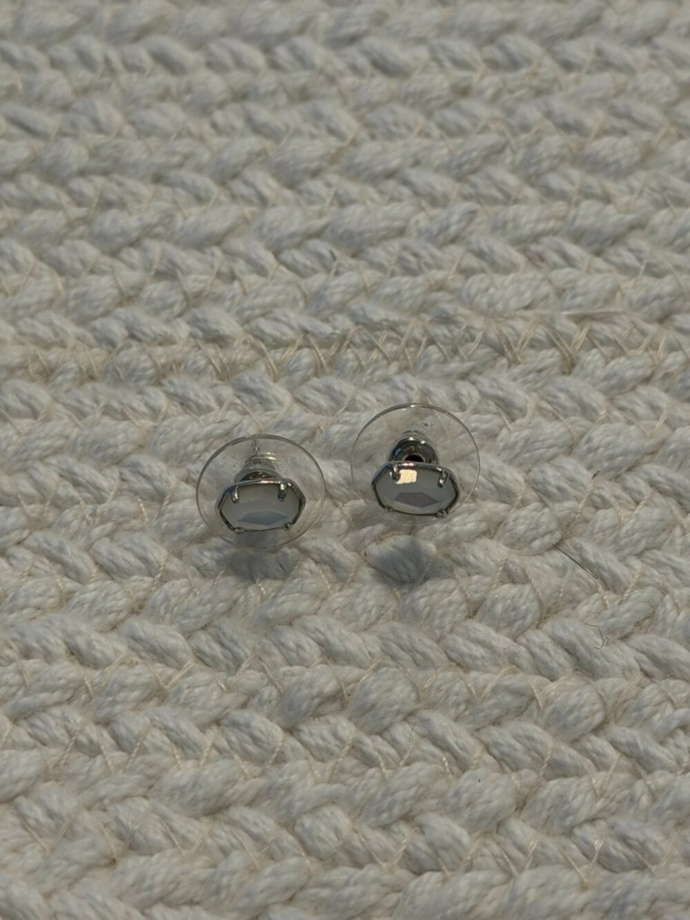 Kendra Scott Framed Tessa Stud Earrings Silver Rhodium Ivory Mother of Pearl Use